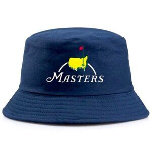 Reversible Masters Print Bucket Hat Sun Protective Cotton BL Fisherman Cap Blue